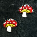 Aufnäher - Pilz - Fliegenpilz rot-weiß-gelb klein 2er Set - Patch
