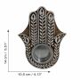 Wooden tealight holder Hamsa 01 large carved candle holder