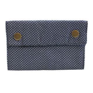 Tabakbeutel - blau weiß - gepunktet