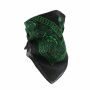 Bandana Tuch - Paisley Muster 02 - schwarz - grün - quadratisches Kopftuch