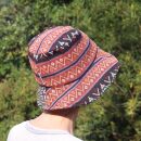 Fishing hat bucket hat cotton ethno-pattern 4 brim hat