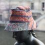 Fishing hat bucket hat cotton ethno-pattern 4 brim hat