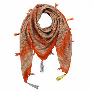 Cotton Scarf - Indian pattern 2 - Model 01 - squared kerchief