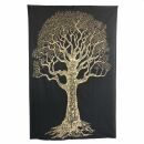 Bedcover - decorative cloth - Tree of life - black-gold -...