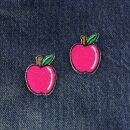 Aufnäher - Apfel - klein pink 2er Set - Patch