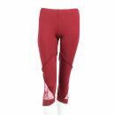 Leggings - 3/4 Capri with lace - red-bordeaux - one size - jersey