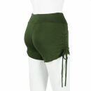 Gathered shorts - hot pants - panties - green-olive - one size - jersey