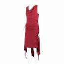 Ruched dress - red-burgundy - waterfall collar - summer...