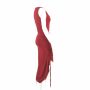 Ruched dress - red-burgundy - waterfall collar - summer dress - jersey