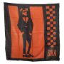 Sciarpa di cotone - SKA - nero - arancione - foulard quadrato