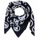 Cotton Scarf - abstract 23 - circles - anthracite - white - squared kerchief