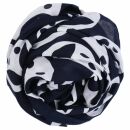 Cotton Scarf - abstract 23 - circles - anthracite - white - squared kerchief