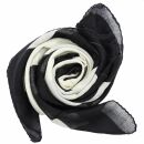 Cotton Scarf - SKA - black - white - squared kerchief