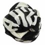 Cotton Scarf - SKA - black - white - squared kerchief