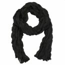Cotton Scarf - Pareo - Sarong - pleated look - black - cotton