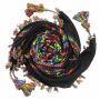 Kufiya premium - Keffiyeh - Rainbow Stripes - negro - franja y bobina colorido - Pañuelo de Arafat