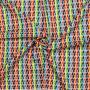Kufiya premium - white - rainbow stripes - fringes and bobbles colorful - Shemagh - Arafat scarf