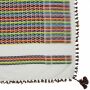 Kefiah premium bianco - rainbow stripes - franges e pon-pon multicolor - Shemagh - Sciarpa Arafat
