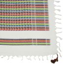 Kefiah plus bianco - rainbow stripes - franges e pon-pon multicolor - Shemagh - Sciarpa Arafat