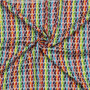Kefiah plus bianco - rainbow stripes - franges e pon-pon multicolor - Shemagh - Sciarpa Arafat