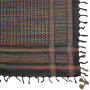 Kufiya premium - black - multicolor lines - fringes and bobbles colorful - Shemagh - Arafat scarf