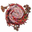 Kufiya premium - multicolor 02 - white - fringes and bobbles colorful - Shemagh - Arafat scarf