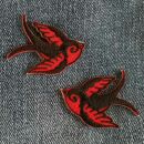 Patch - Swallow - small black red - Set of 2