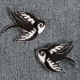 Patch - Swallow - small black white - Set of 2