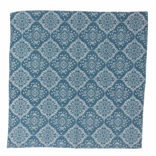 Sciarpa a bandana - Plaid - Ornamenti - blu e polvere-bianco - fazzoletto quadrato