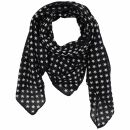 Sciarpa di cotone - stelle 1,5 cm nero - grigio -  foulard quadrato