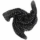 Sciarpa di cotone - stelle 1,5 cm nero - grigio -  foulard quadrato