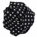 Baumwolltuch - Sterne 1,5 cm schwarz - grau - quadratisches Tuch