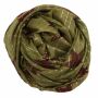 Sciarpa di cotone - stelle 1,5 cm verde-oliva - rosso 2 argento lurex - foulard quadrato