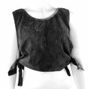 Croptop - black and white - stone washed - used look - jersey