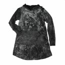Sweatshirtkleid - Kapuzenkleid - Longsleeve - Kängurutasche - schwarz-weiß - Jersey