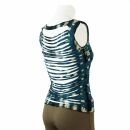 Shirt - tie dye - sleeveless - back with cutouts - blue-black-beige - jersey