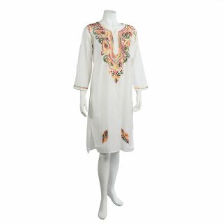 Kaftan - Tunika - 3/4 Ärmel - Stickerei - Ethno - Baumwolle - Größe 38