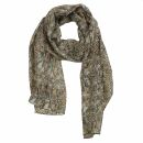 Silk scarf - 50 x 70 cm - brown-white - animal print