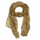 Silk scarf - 50 x 70 cm - yellow-brown - animal print