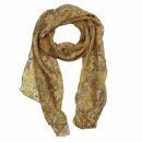 Sciarpa di seta - 50 x 70 cm - giallo-marrone - stampa...