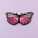 Aufnäher - Schmetterling - rosa-schwarz-weiß - Patch