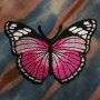 Aufnäher - Schmetterling - rosa-schwarz-weiß - Patch