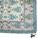 Bufanda de seda con borlas - 100x100 cm - rosa-gris-azul...