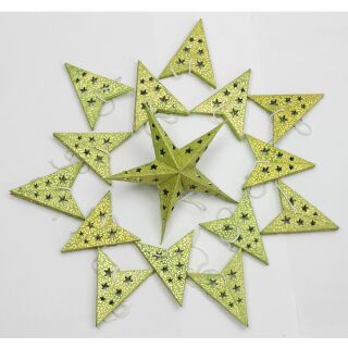 Set 15x dekorative Papiersterne Weihnachtsstern Deko grün Stern Papier