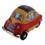 Tin toy - wind-up car - mini racer - yellow red - tin car