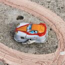 Juguetes de hojalata - autos de carrera - invasor espacial - blanco anaranjado - carro de cuerda