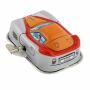 Tin toys - racing cars - space invader - orange white - wind-up car
