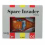 Blechspielzeug - Rennwagen - Space Invader - orange weiß - Aufziehauto