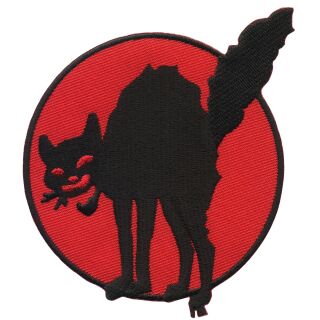 Patch - gatto nero - rosso-nero 8 cm - toppa