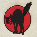 Patch - gatto nero - rosso-nero 8 cm - toppa